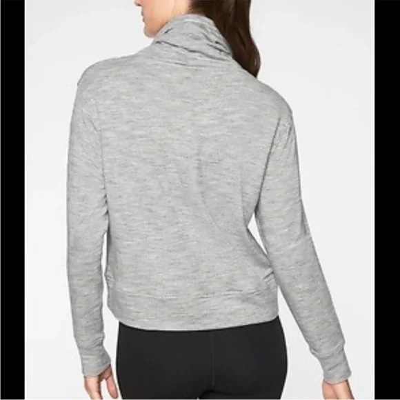 LIKE NEW Athleta Women’s Cowl Neck Sweatshirt - Marl Grey Heather - Size: MP - Picture 3 of 9